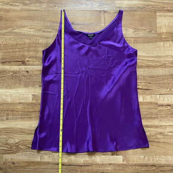 WORTH NY 12 NWT Purple Silk Long Babydoll Camisole Top Coquette Girl Deadstock - Picture 15 of 16